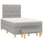 vidaXL Cama box spring con colchón tela gris claro 120x190 cm vidaXL Cama box spring con colchón tela gris claro 120x190 cm