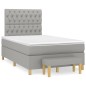 vidaXL Cama box spring con colchón tela gris claro 120x190 cm vidaXL Cama box spring con colchón tela gris claro 120x190 cm