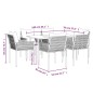 vidaXL Juego comedor jardín 7 piezas y cojines ratán sintético y acero vidaXL Juego comedor jardín 7 piezas y cojines ratán sintético y acero