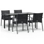 vidaXL Juego comedor jardín 5 piezas y cojines ratán sintético y acero vidaXL Juego comedor jardín 5 piezas y cojines ratán sintético y acero