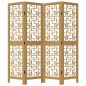 vidaXL Biombo separador de 4 paneles madera maciza paulownia marrón vidaXL Biombo separador de 4 paneles madera maciza paulownia marrón