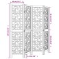 vidaXL Biombo separador de 4 paneles madera maciza paulownia marrón vidaXL Biombo separador de 4 paneles madera maciza paulownia marrón