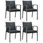 vidaXL Juego comedor jardín 5 piezas y cojines ratán sintético y acero vidaXL Juego comedor jardín 5 piezas y cojines ratán sintético y acero