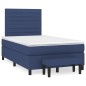 vidaXL Cama box spring con colchón tela azul 120x190 cm