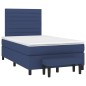 vidaXL Cama box spring con colchón tela azul 120x190 cm