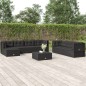 vidaXL Set de muebles de jardín 8 pzas y cojines ratán sintético negro vidaXL Set de muebles de jardín 8 pzas y cojines ratán sintético negro
