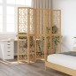 vidaXL Biombo separador de 5 paneles madera maciza paulownia marrón vidaXL Biombo separador de 5 paneles madera maciza paulownia marrón