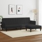 vidaXL Sofá cama de 2 plazas con taburete terciopelo negro vidaXL Sofá cama de 2 plazas con taburete terciopelo negro
