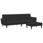 vidaXL Sofá cama de 2 plazas con taburete terciopelo negro vidaXL Sofá cama de 2 plazas con taburete terciopelo negro