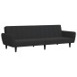 vidaXL Sofá cama de 2 plazas con taburete terciopelo negro vidaXL Sofá cama de 2 plazas con taburete terciopelo negro