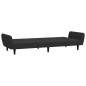 vidaXL Sofá cama de 2 plazas con taburete terciopelo negro vidaXL Sofá cama de 2 plazas con taburete terciopelo negro