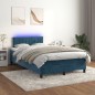 vidaXL Cama box spring colchón y LED terciopelo azul oscuro 120x190 cm vidaXL Cama box spring colchón y LED terciopelo azul oscuro 120x190 cm