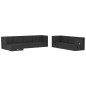 vidaXL Set de muebles de jardín 8 pzas y cojines ratán sintético negro vidaXL Set de muebles de jardín 8 pzas y cojines ratán sintético negro