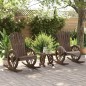 vidaXL Juego de muebles de jardín 3 piezas madera maciza de abeto vidaXL Juego de muebles de jardín 3 piezas madera maciza de abeto