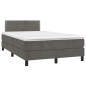 vidaXL Cama box spring colchón y LED terciopelo gris oscuro 120x190 cm vidaXL Cama box spring colchón y LED terciopelo gris oscuro 120x190 cm