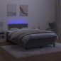 vidaXL Cama box spring colchón y LED terciopelo gris oscuro 120x190 cm vidaXL Cama box spring colchón y LED terciopelo gris oscuro 120x190 cm
