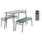 ProGarden Juego de mesa y banco de jardín de 3 piezas acero verde ProGarden Juego de mesa y banco de jardín de 3 piezas acero verde