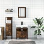 vidaXL Set de muebles baño 3 pzas madera contrachapada roble ahumado vidaXL Set de muebles baño 3 pzas madera contrachapada roble ahumado