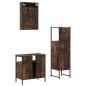 vidaXL Set de muebles baño 3 pzas madera contrachapada roble ahumado vidaXL Set de muebles baño 3 pzas madera contrachapada roble ahumado