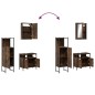vidaXL Set de muebles baño 3 pzas madera contrachapada roble ahumado vidaXL Set de muebles baño 3 pzas madera contrachapada roble ahumado