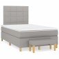 vidaXL Cama box spring con colchón tela gris claro 120x190 cm vidaXL Cama box spring con colchón tela gris claro 120x190 cm