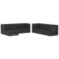 vidaXL Set de muebles de jardín y cojines 7 pzas ratán sintético negro vidaXL Set de muebles de jardín y cojines 7 pzas ratán sintético negro
