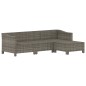 vidaXL Set de muebles de jardín 4 pzas y cojines ratán sintético gris vidaXL Set de muebles de jardín 4 pzas y cojines ratán sintético gris