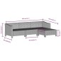 vidaXL Set de muebles de jardín 4 pzas y cojines ratán sintético gris vidaXL Set de muebles de jardín 4 pzas y cojines ratán sintético gris
