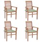 vidaXL Sillas de comedor 4 uds madera de teca cojines estampado hojas vidaXL Sillas de comedor 4 uds madera de teca cojines estampado hojas