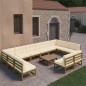 vidaXL Set de muebles de jardín 13 pzs cojines madera pino marrón miel vidaXL Set de muebles de jardín 13 pzs cojines madera pino marrón miel