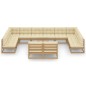 vidaXL Set de muebles de jardín 13 pzs cojines madera pino marrón miel vidaXL Set de muebles de jardín 13 pzs cojines madera pino marrón miel