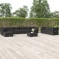 vidaXL Set muebles de jardín 11 pzas y cojines ratán sintético negro vidaXL Set muebles de jardín 11 pzas y cojines ratán sintético negro