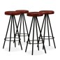 vidaXL Set muebles de bar 5 pzas madera maciza acacia cuero genuino vidaXL Set muebles de bar 5 pzas madera maciza acacia cuero genuino