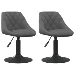 vidaXL Sillas de comedor giratorias 2 unidades terciopelo gris oscuro