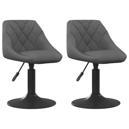 vidaXL Sillas de comedor giratorias 2 unidades terciopelo gris oscuro