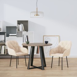 vidaXL Sillas de comedor 2 unidades terciopelo crema