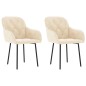 vidaXL Sillas de comedor 2 unidades terciopelo crema vidaXL Sillas de comedor 2 unidades terciopelo crema