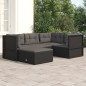 vidaXL Set de muebles de jardín 5 pzas y cojines ratán sintético negro vidaXL Set de muebles de jardín 5 pzas y cojines ratán sintético negro