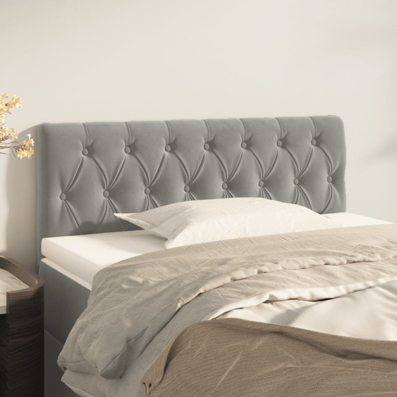 vidaXL Cabecero de terciopelo gris claro 100x7x78/88 cm vidaXL Cabecero de terciopelo gris claro 100x7x78/88 cm