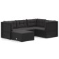 vidaXL Set de muebles de jardín 5 pzas y cojines ratán sintético negro vidaXL Set de muebles de jardín 5 pzas y cojines ratán sintético negro