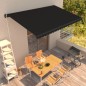 vidaXL Toldo retráctil manual gris antracita 450x300 cm vidaXL Toldo retráctil manual gris antracita 450x300 cm