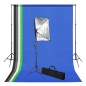 vidaXL Set de estudio fotográfico con telón de fondo e iluminación softbox vidaXL Set de estudio fotográfico con telón de fondo e iluminación softbox