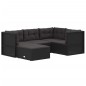 vidaXL Set de muebles de jardín 5 pzas y cojines ratán sintético negro vidaXL Set de muebles de jardín 5 pzas y cojines ratán sintético negro