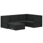 vidaXL Set de muebles de jardín 5 pzas y cojines ratán sintético negro vidaXL Set de muebles de jardín 5 pzas y cojines ratán sintético negro