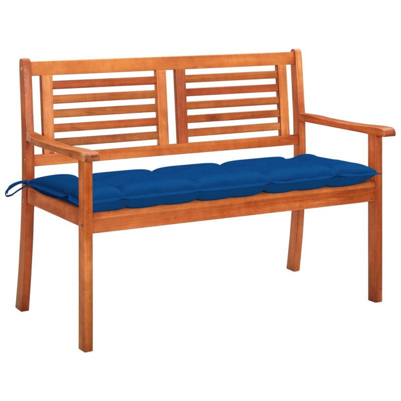vidaXL Banco de jardín 2 plazas madera maciza eucalipto y cojín 120 cm vidaXL Banco de jardín 2 plazas madera maciza eucalipto y cojín 120 cm