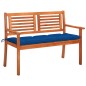 vidaXL Banco de jardín 2 plazas madera maciza eucalipto y cojín 120 cm vidaXL Banco de jardín 2 plazas madera maciza eucalipto y cojín 120 cm