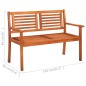vidaXL Banco de jardín 2 plazas madera maciza eucalipto y cojín 120 cm vidaXL Banco de jardín 2 plazas madera maciza eucalipto y cojín 120 cm