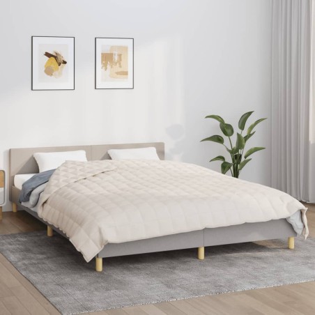 vidaXL Manta con peso tela color crema claro 220x240 cm 11 kg