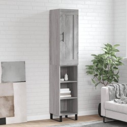 vidaXL Aparador alto madera contrachapada gris Sonoma 34,5x34x180 cm