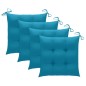 vidaXL Sillas de comedor 4 uds madera de teca con cojines azul claro vidaXL Sillas de comedor 4 uds madera de teca con cojines azul claro